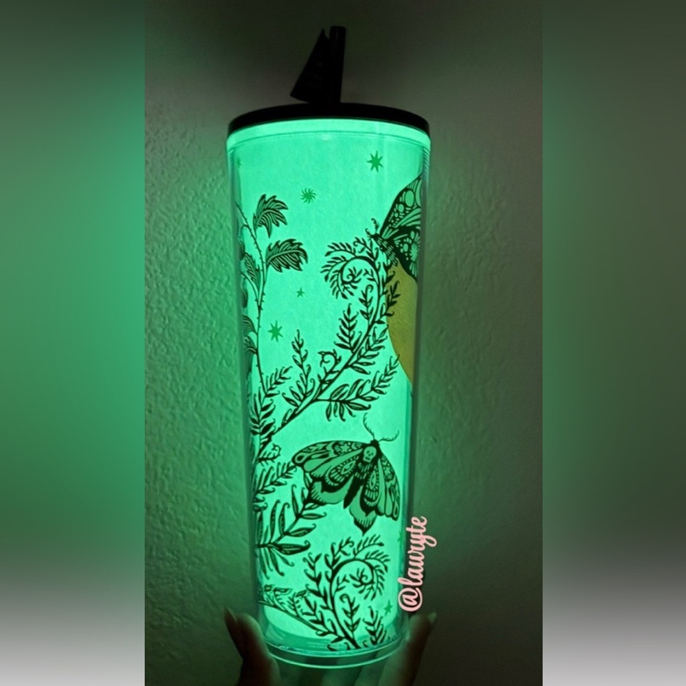 NEW 2025 Starbucks Halloween glow in dark moon butterfly COLD CUP 24oz NWT